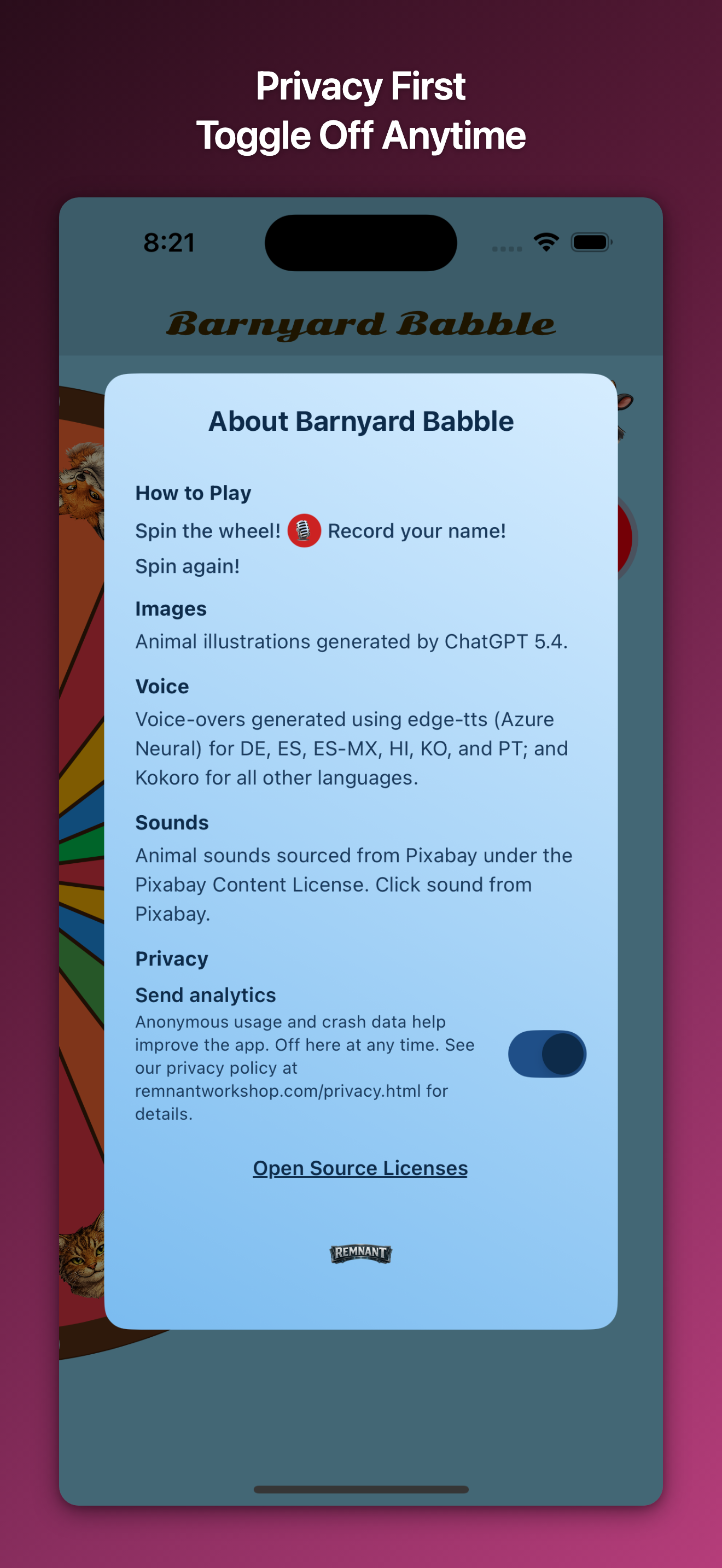 Barnyard Babble — record your voice