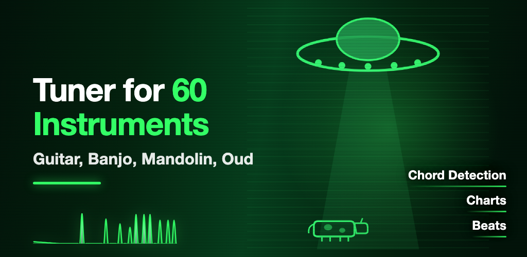 ChordSmith — tuner for 60 instruments: guitar, banjo, mandolin, oud. Chord detection, charts, beats.