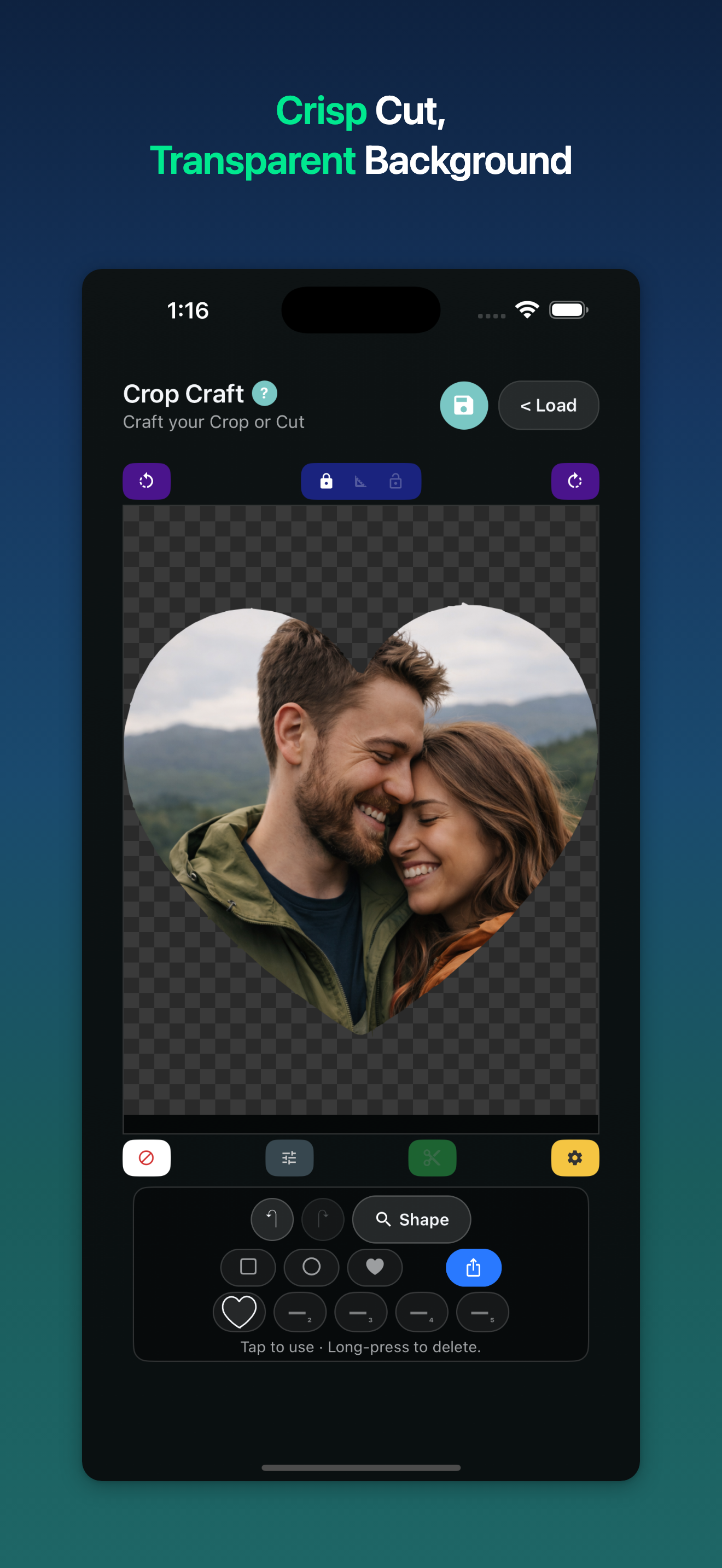 Crop Craft — couple photo with heart crop overlay applied